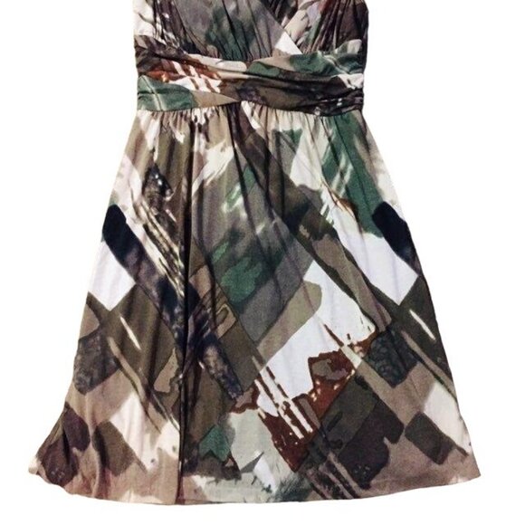 Coldwater Creek Dress Womens 10 NEW Printed Ruched Cap Sleeve Lined Fall - Picture 5 of 12